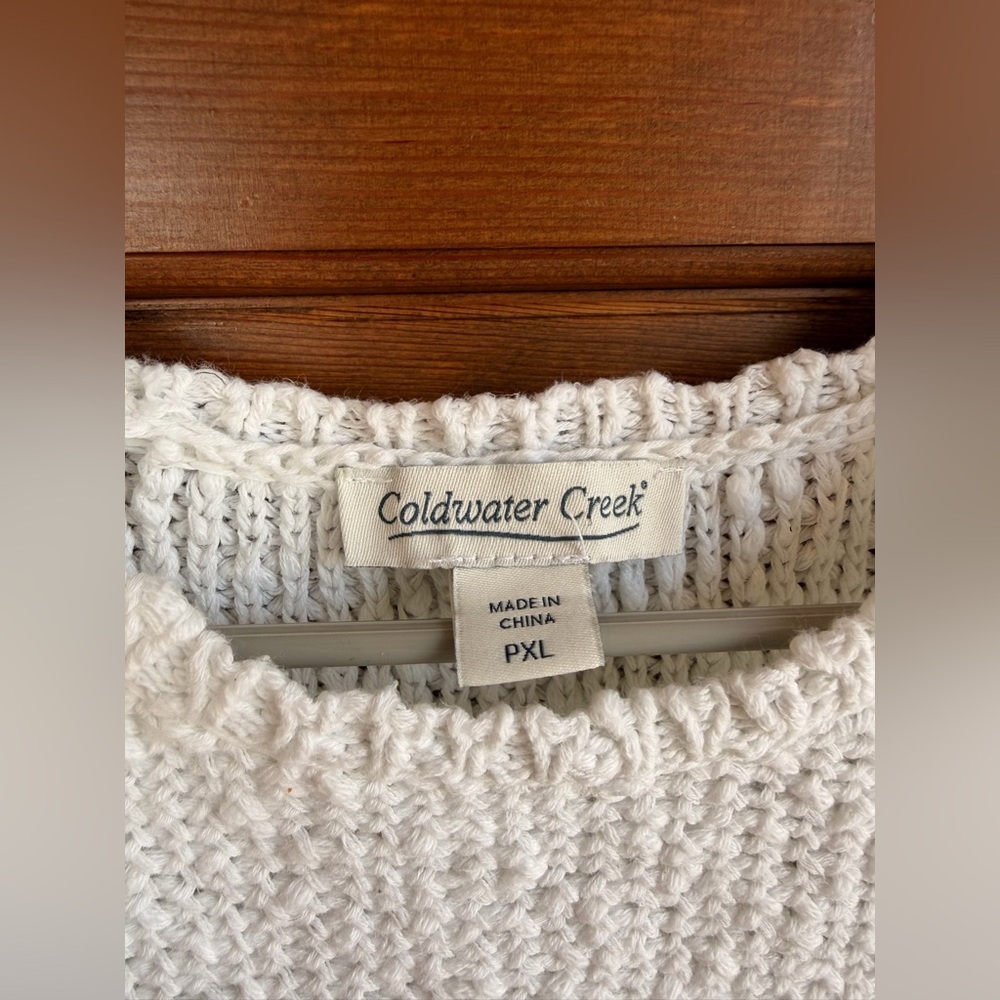 Coldwater Creek 100% Cotton Solana Slub Sleeveless Sweater - Picture 3 of 6